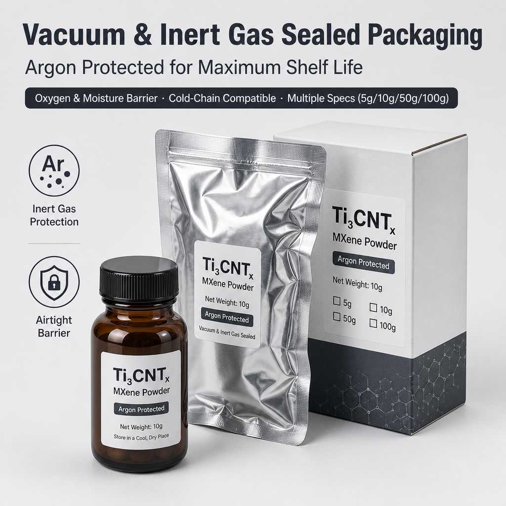 package of multilayer Titanium carbonitride Ti3CNTx MXene powder